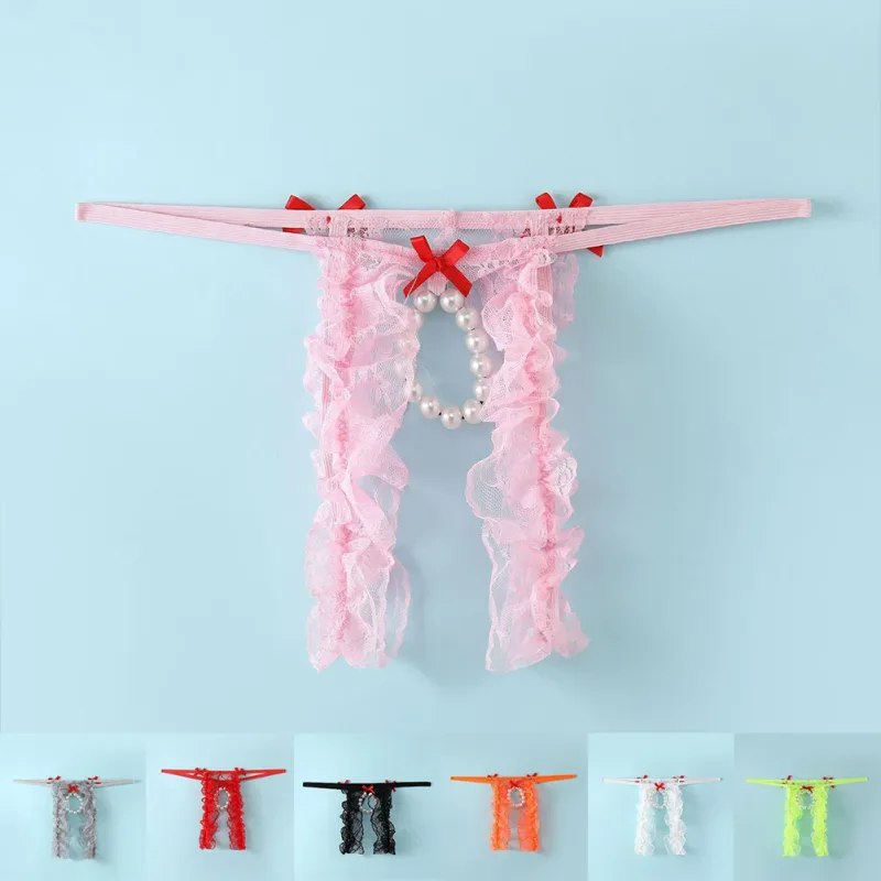 Homens sexy renda aberta-virilha cintura baixa roupa interior buraco bolsa tangas g-strings cuecas nádegas oco tanga exposto galo — image 8