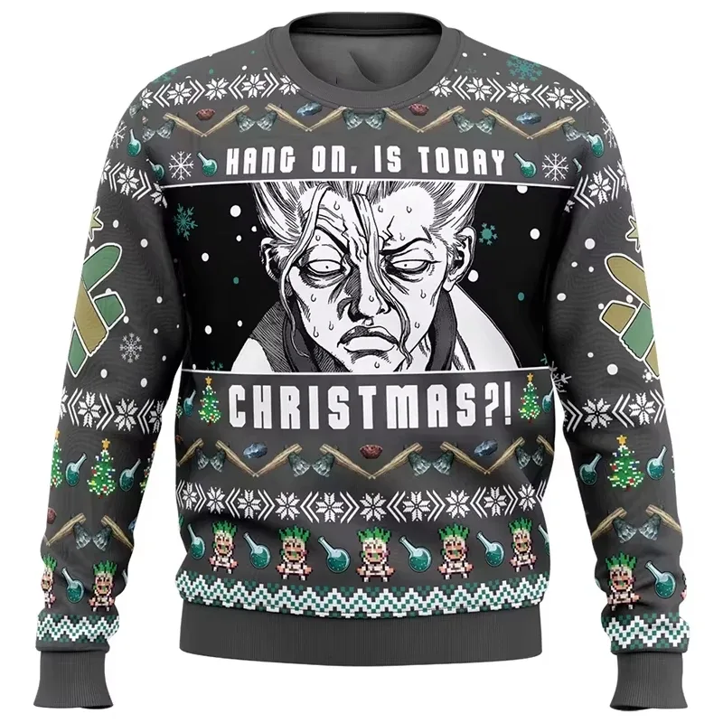 Novo suéter da moda, sucesso de vendas, com estampa de Natal do Dr. Stone, presente de Natal engraçado para homens e mulheres, m — image 10