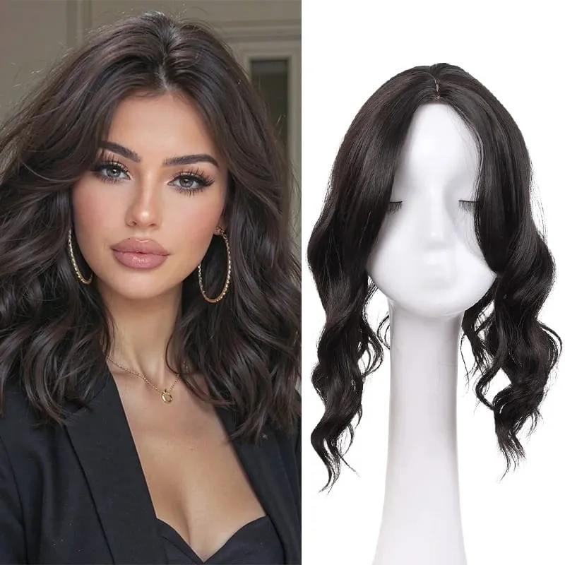 High Quality Synthetic Water Wave Wig Topper Middle Part With Natural Shine Easy To Apply For Quick Volume Boost. — image 10