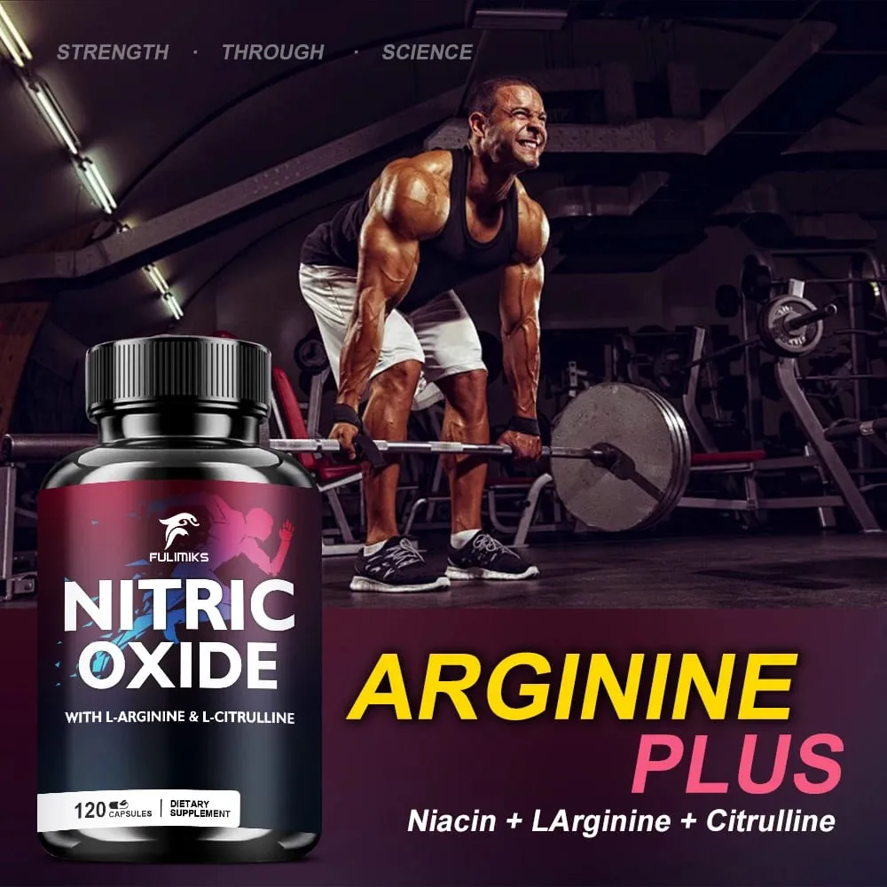 Nitric Oxide With L Arginine & L Citrulline Dietary Consumable Heart Health Men'S Vitality For Healthy Blood Flow