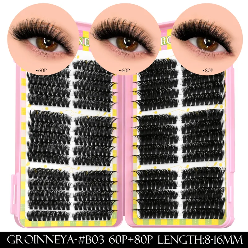 Lash Clusters 540pcs 60D+100D Eyelashes Extensions 2style Mixed Lash Book Fluffy Cat Eye Eyelashes False Lashes Makeup