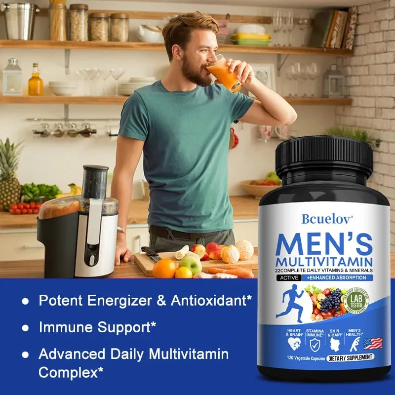 Multivitamin for Men - Daily Multivitamin for Energy Focus & Brain Men's Health Complex Non-GMO120 120 Vegetarian Capsules — image 5