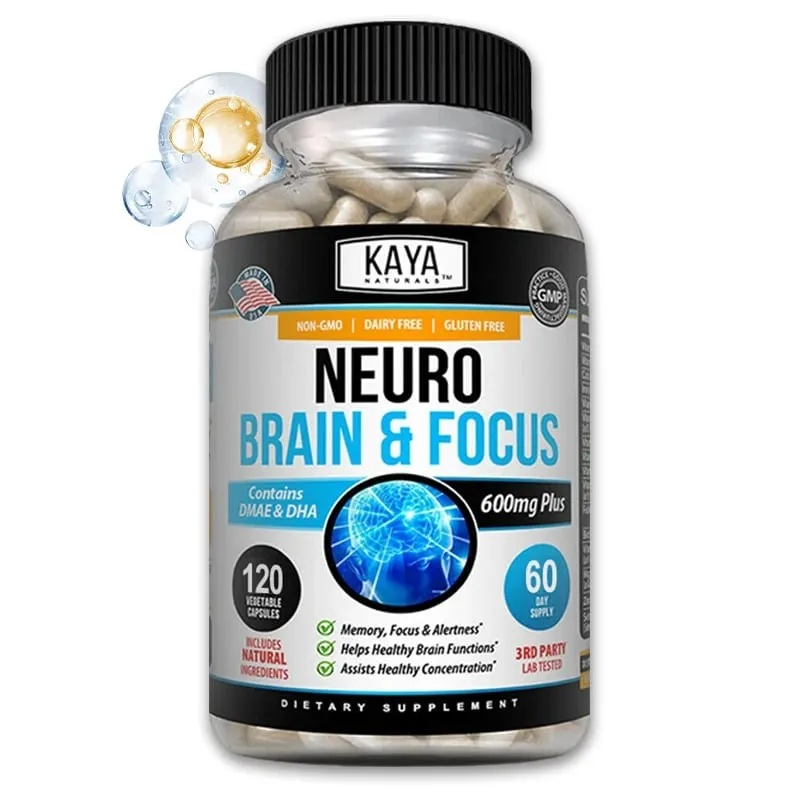Nootropic Brain Booster Capsules - Vitamins Memory Concentration Clarity & Cognitive Performance Support Stress Relief — image 1