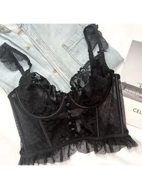 Tanga Dentelle Française Noël Pure Desire Transparent Fente Haute Sans Retirer Érotique T Pant Confort Taille S-XL MOYISU AB — image 10