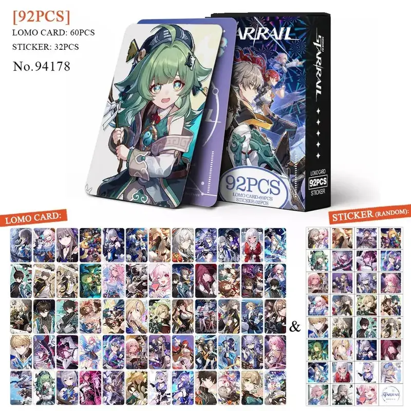 Tarjeta postal de Anime Attack on Titan Lomo, juguete Haikyuu boticario diarios Honkai Star Rail, tarjetas de colección con pegatinas de regalo — image 29