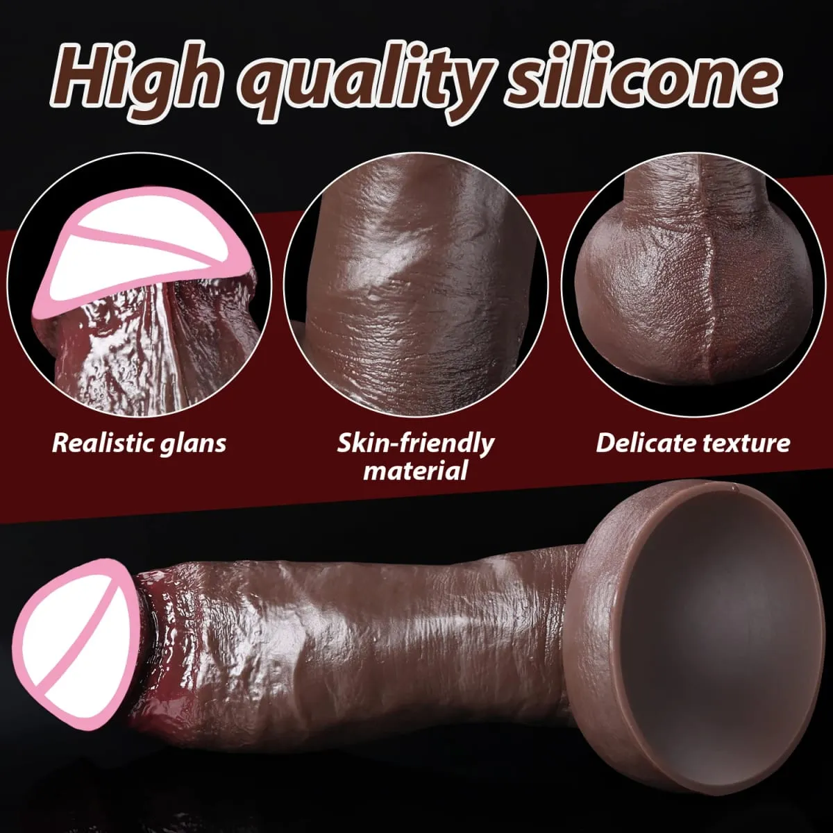 Billig Mjuk hud Känns Realistisk Tjock Dildo Gay Masturbators Silikon Dick Stor sugkopp Penis Analplugg Sexleksak för män Kvinnor — image 3