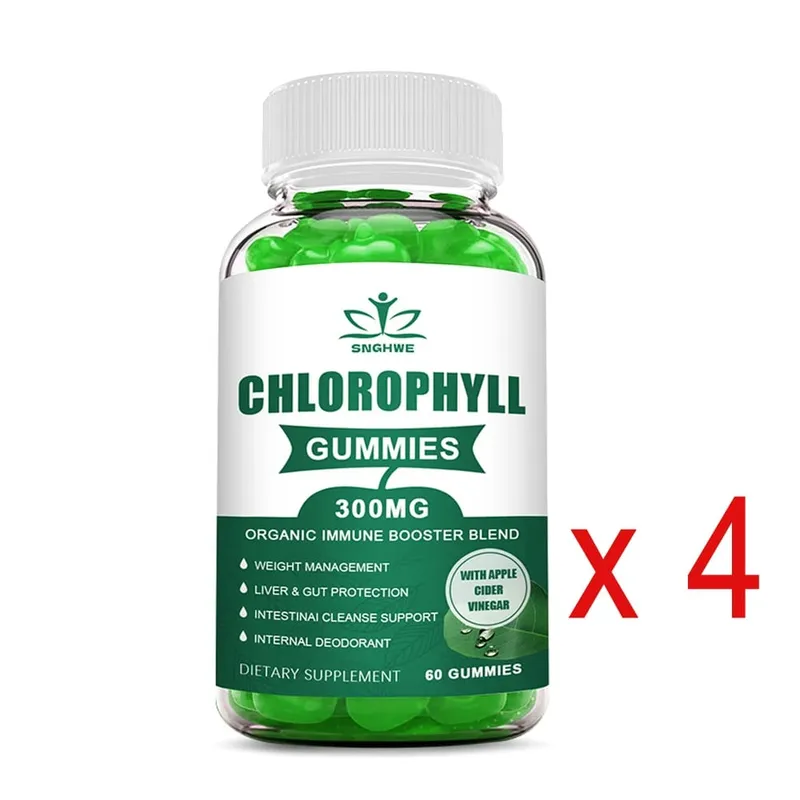 Chlorophyll Gummies-na may ACV Vitamin D3 C E B12 -Natural Deodorant Energy Boost Immune at Digestion Support Vegan 60 Candies — image 8