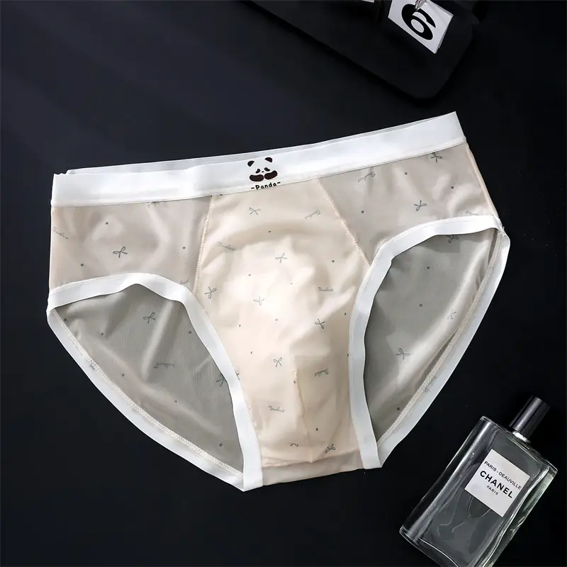 Bagong Bare feel panlalaking panloob na naka-print na sissy cuecas masculino ice silk sexys tøy men cueca thin seamless calzoncillos hombre — image 9