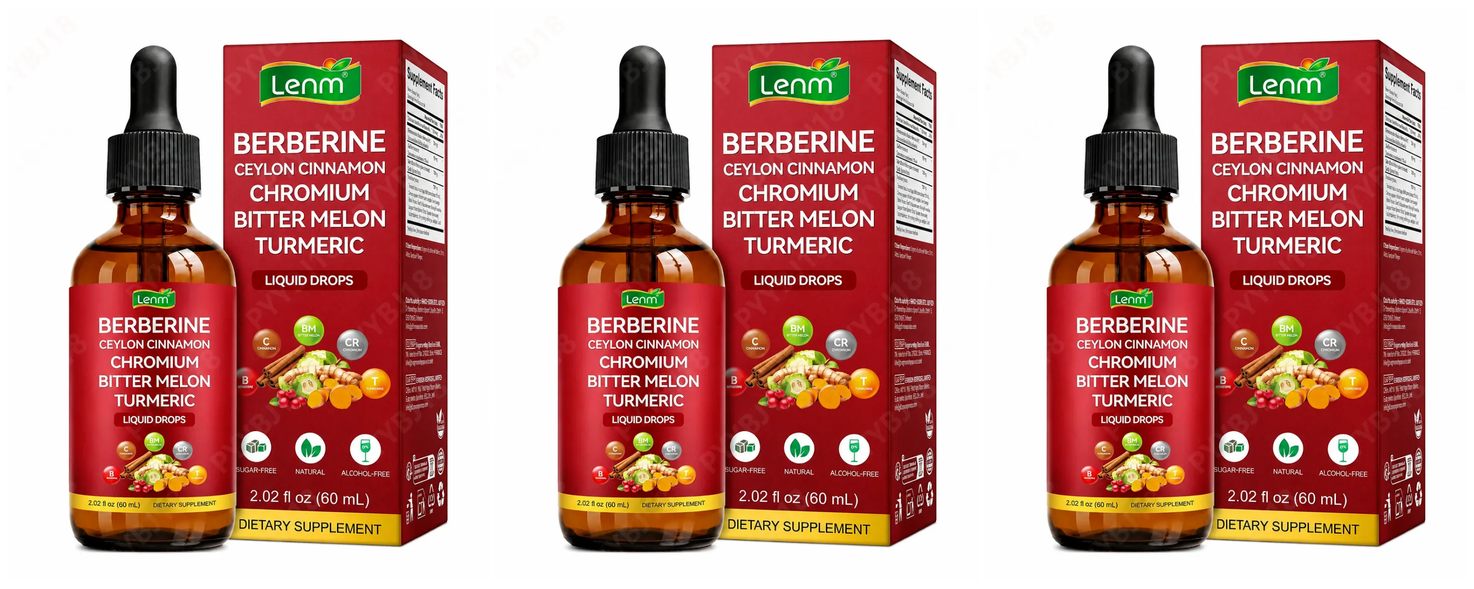 Berberine Liquid Drops Chromium & Ceylon Cinnamon Supports Vitality Metabolic Wellness Digestive Health Sugar-Free Non-GMO 60ml