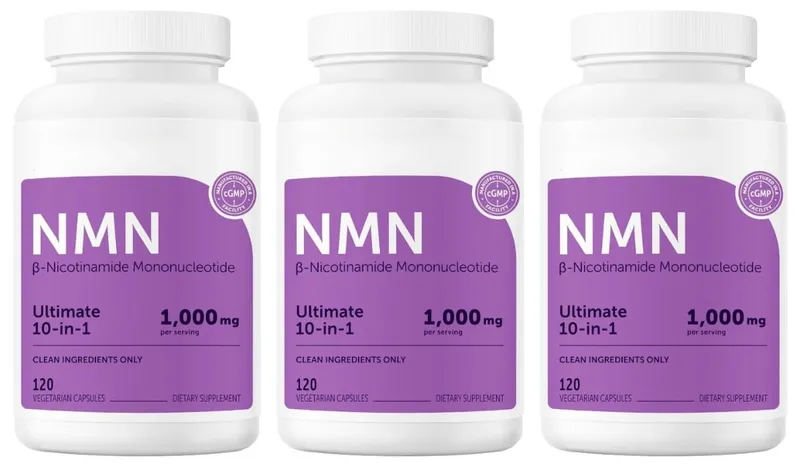 NMN Capsules 1000mg Complex with Resveratrol CoQ10 Glutathione & TMG for Daily Cellular Energy Support Non-GMO 120 Capsules — image 9