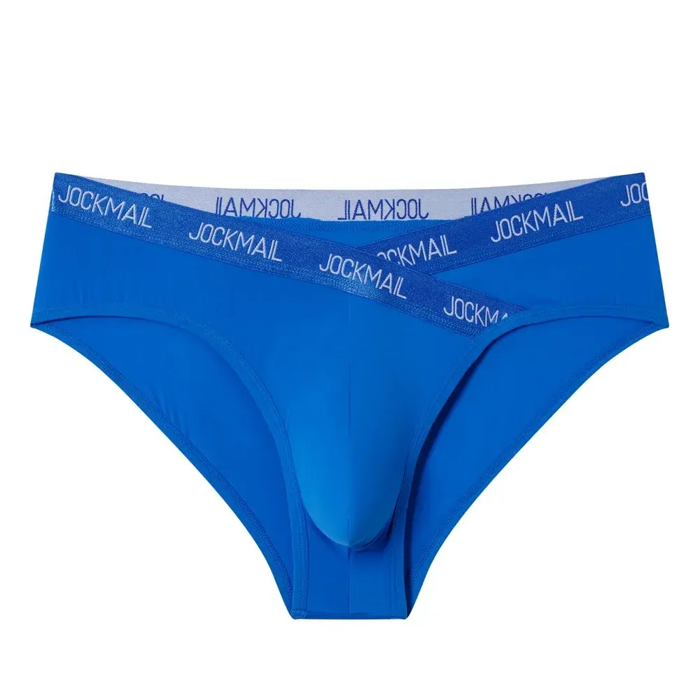 Jockmail Intimo da uomo Vita bassa Lettera sexy Sport traspirante Estate Slip in seta di ghiaccio Borsa grande in nylon Tinta unita Mutandine da uomo — image 37