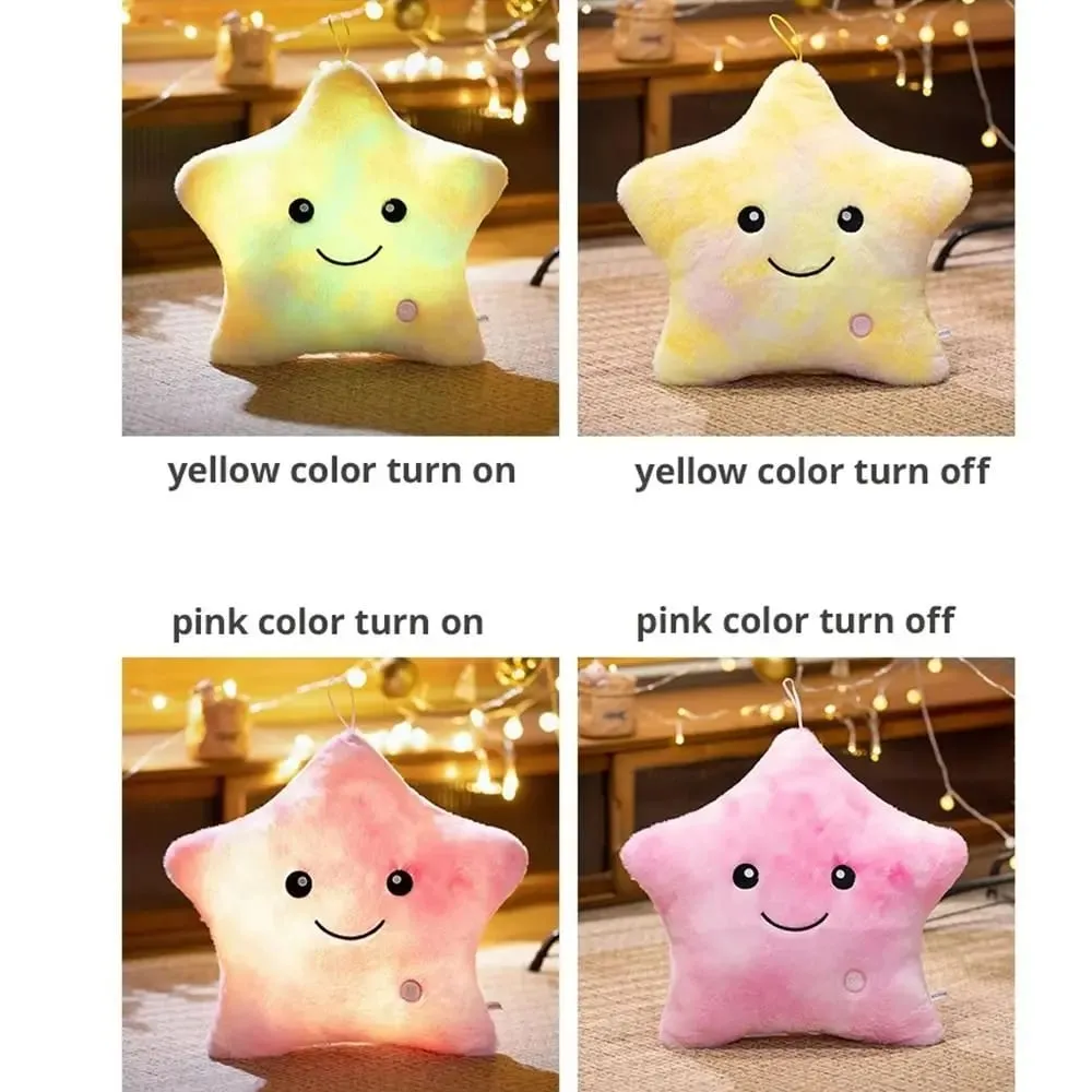 Jouet en peluche étoile électronique LED, jouets doux pour bébé et enfant, poupée étoile LED, décoration de la maison, oreiller étoile douce