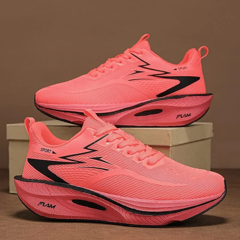 Marathon Men Sports Running Shoes Women's Carbon Board Air Cushion Breathable Athletic Lightweight Comfortable Nonskid Sneakers — image 4