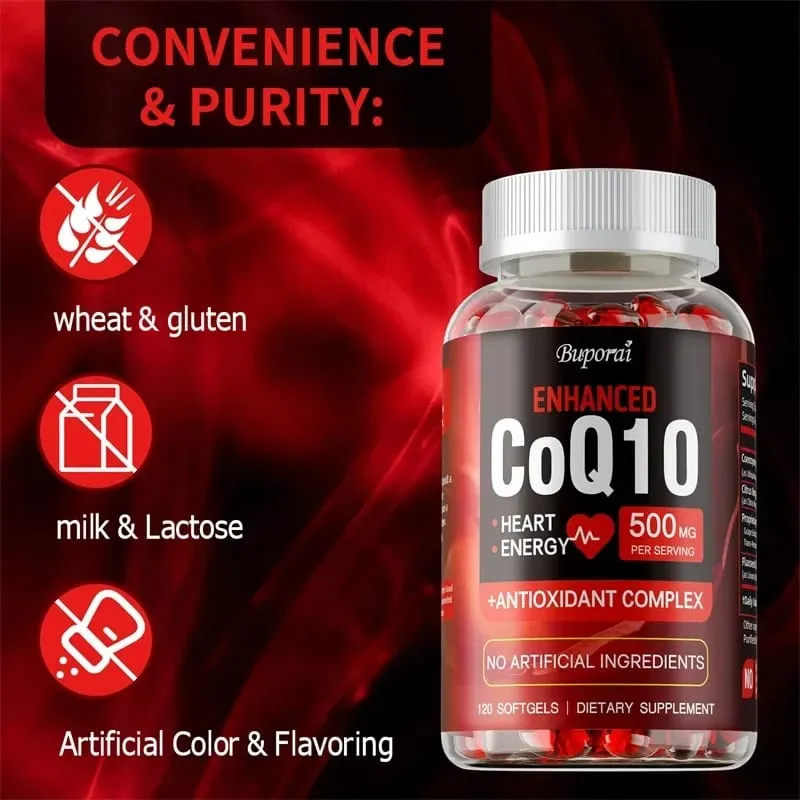 Suplemento CoQ10 - Promove a saúde cardiovascular e cardíaca Antioxidante fornece energia para a saúde geral — image 5
