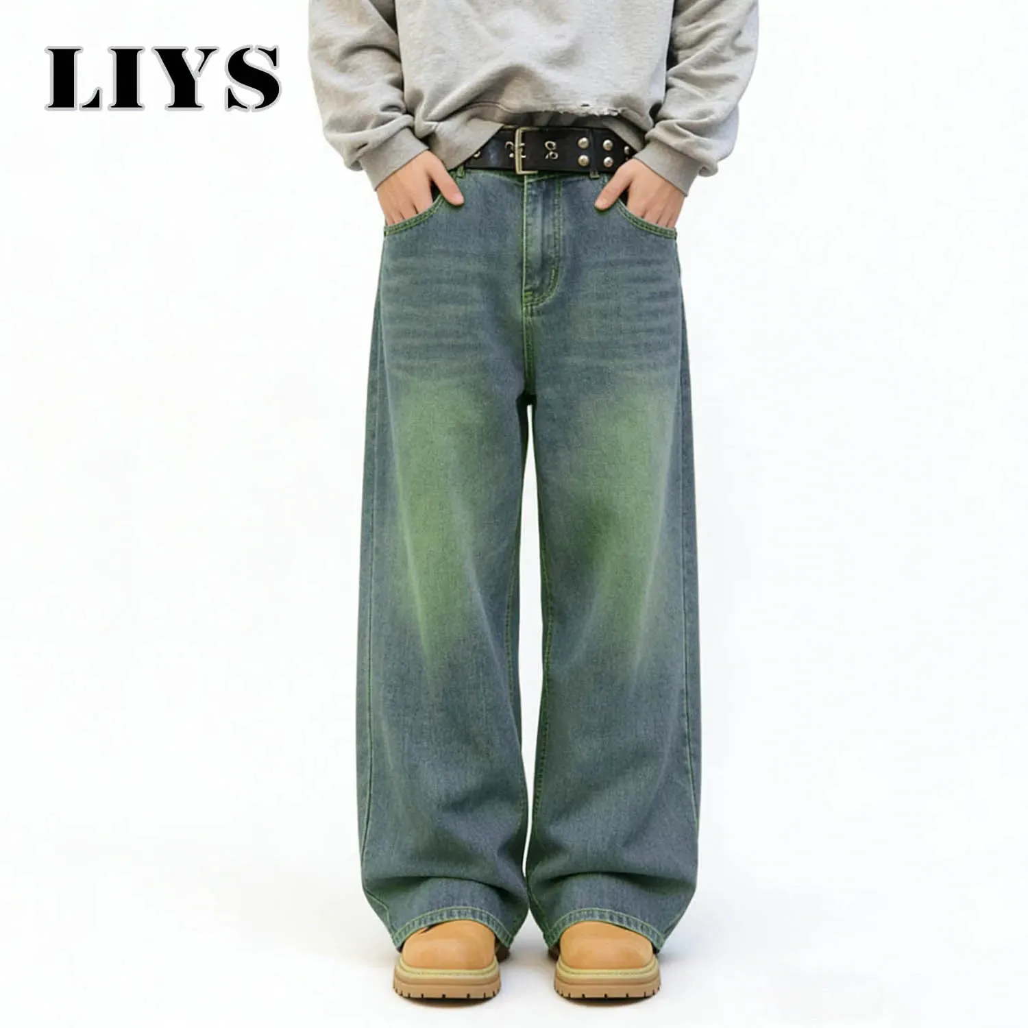 American Retro Men's Women's Ultra Baggy Wide Leg Jeans Four Seasons Street Oversized Fashion Denim Pants Unisex Clothes — image 11