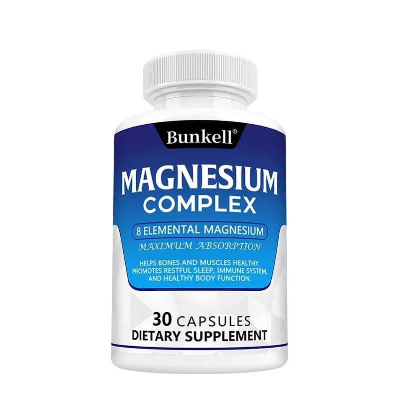 Complexo de magnésio 120 cápsulas - suplemento de saúde óssea, muscular e cardíaca, suporte para sono, relaxamento muscular, estresse e alívio de ansiedade — image 8