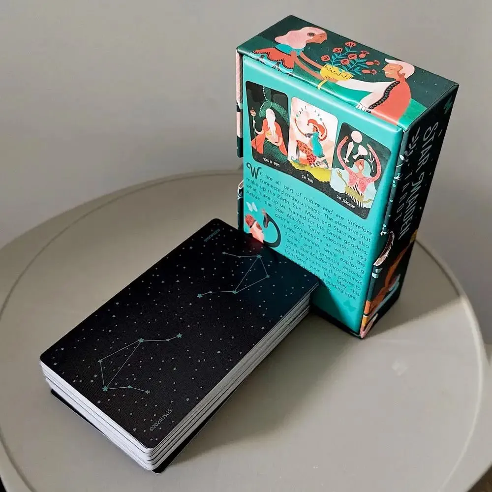 Star Maiden Tarot Destesi 78 Kartlı Deste Estetik Göksel İlahi Tarot Kartları İki Parçalı Sert Kutuda Çift Kabartmalı 12*7cm — image 2