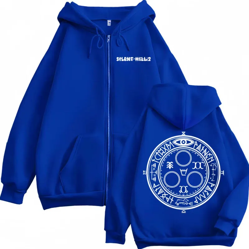 Limited Silent Hill 2 Game Print Zipper Hoodies Moda de alta qualidade Zip Up Pullovers Homens Mulheres Casual Moletons de Manga Longa — image 5
