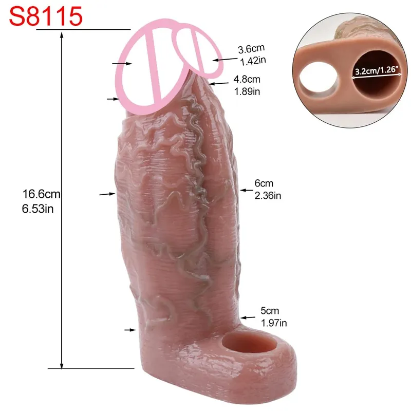 Close Head Realistic Penis Sleeve Szexjátékok férfiaknak Késleltetett magömlés Púshosszabbító Pároknak Sex Pleasure Sexshop