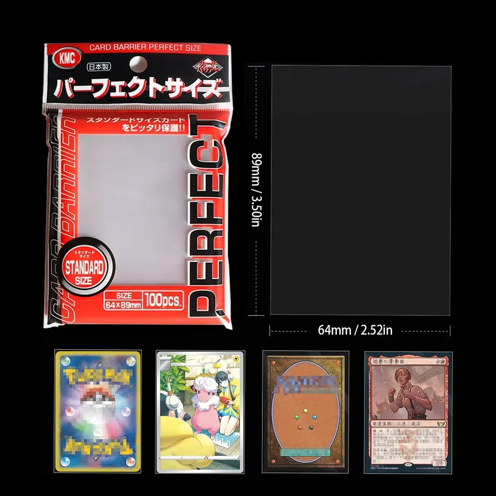 64x89mm manga de cartão barreira jogo de tabuleiro kmc limpar pokemon tamanho perfeito mangas de cartão cartões de negociação caber padrão exterior transparente — image 2