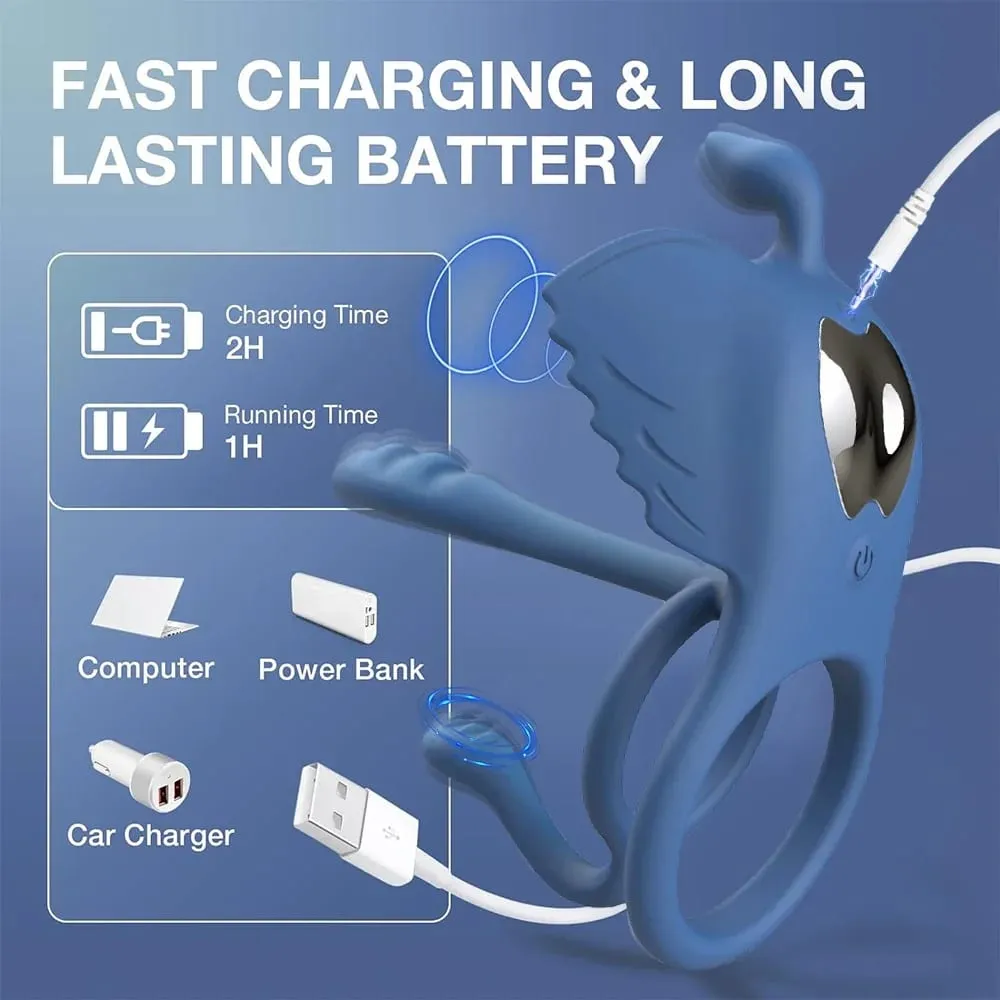 Penis Rings Vibrator for Men 10 Speeds Delay Ejaculation Double Cock Ring 4 in 1 Clitoral Stimulator Adult Sex Toys for Couple — image 3