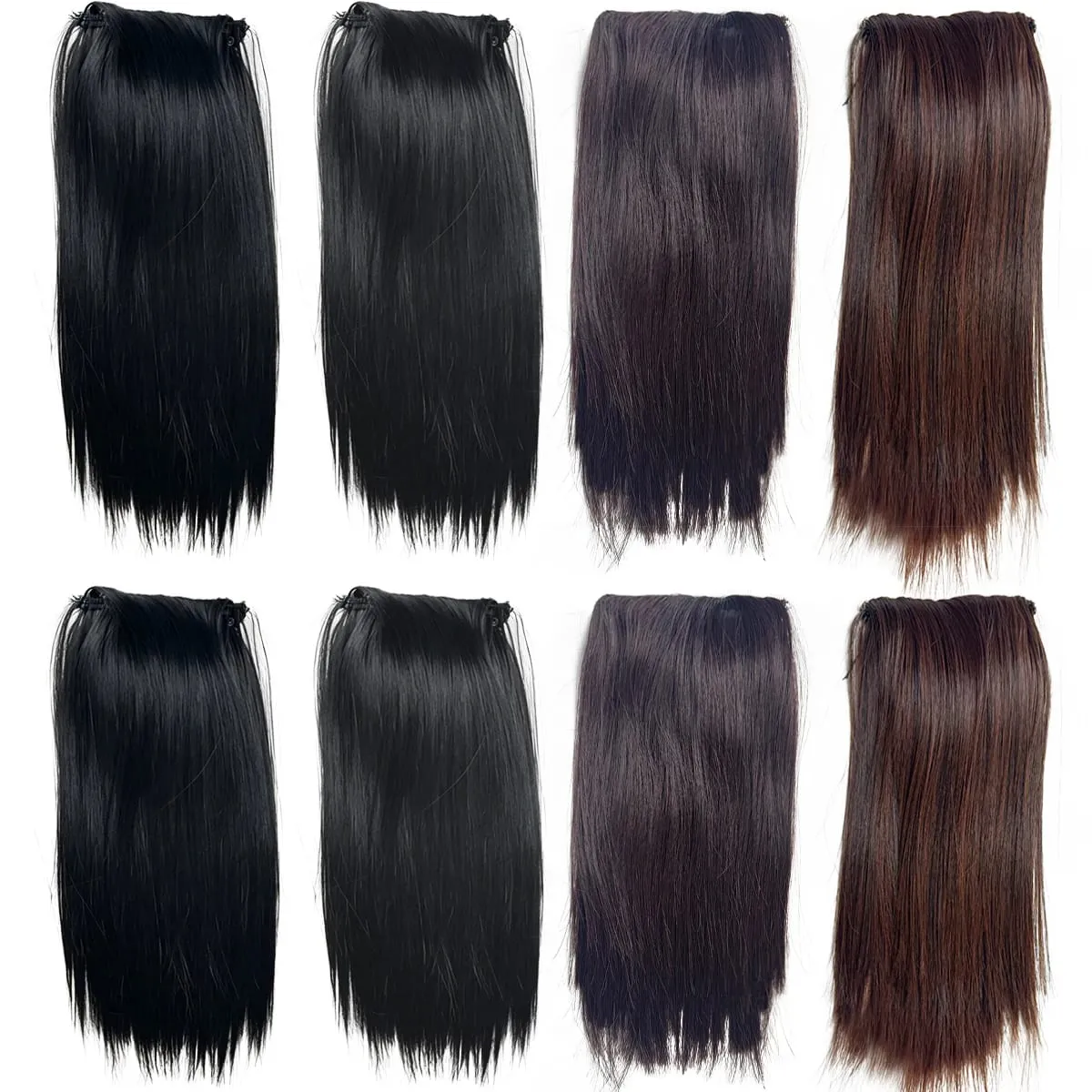 Straight Clip In Hair Extensions Synthetic 8"12" Hair Topper For Women Invisible Clip On Hair Patch Thick Booster Hairpieces — image 5
