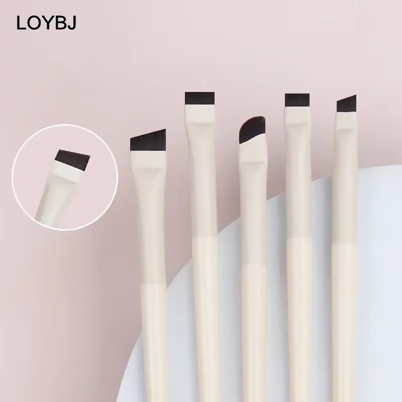 Upgrade Blade Eyeliner Brush Set Ultra Thin Fine Angle Flat Eyebrow Brush Under The Eye Place Precise Detail Brushes Ivory — image 3