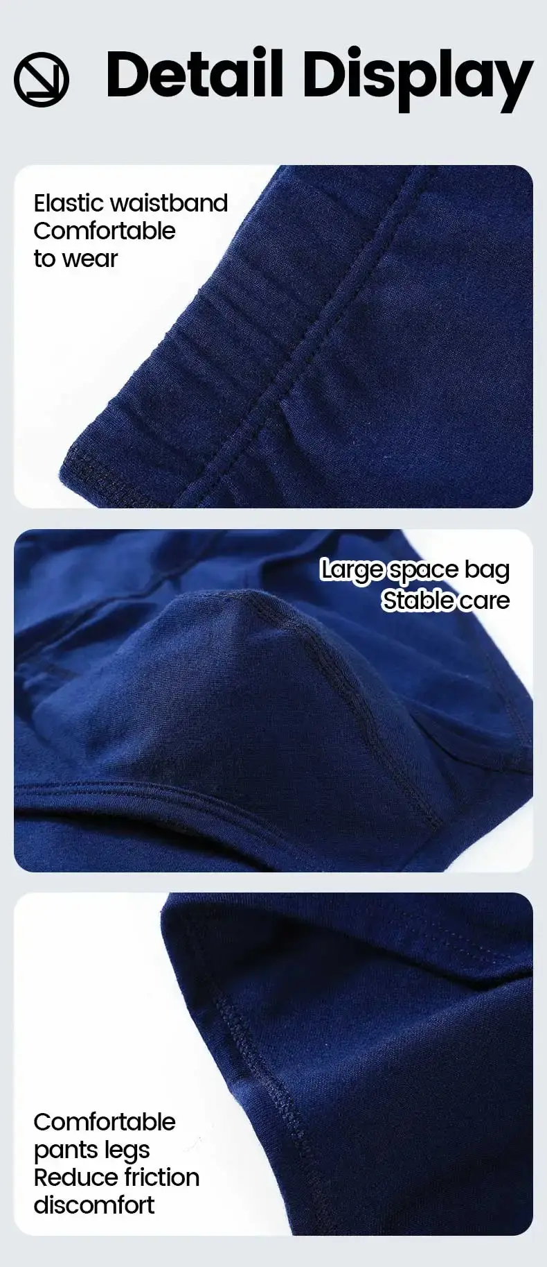 Men's cotton underpants, high-waisted, slimming, waist-protecting, enhanced warmth, short underpants for overweight sportswear — image 8