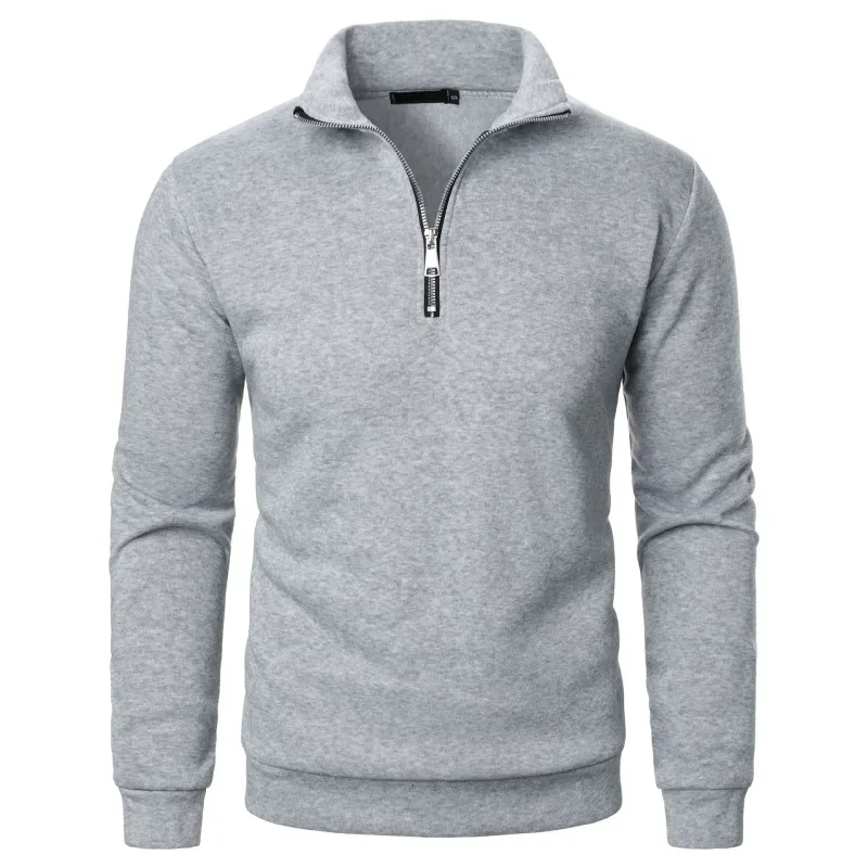 Men's Zip Turn Down Collar Sweatshirts Spring Male Solid Color Loose Pullover Coats BSD-ZW160 — image 19