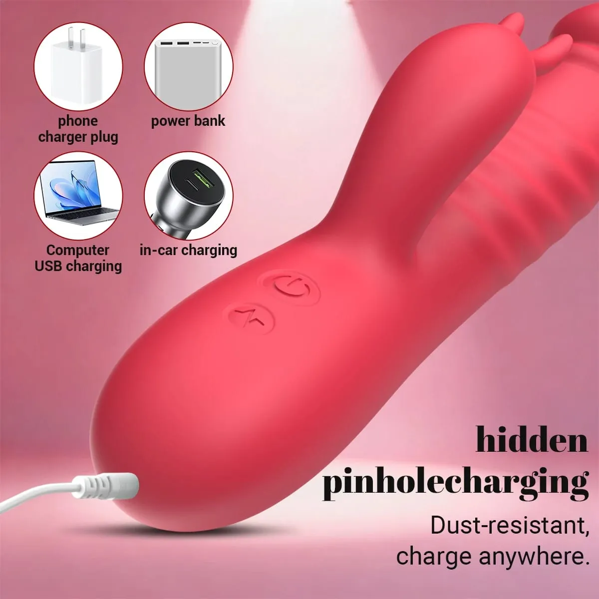 Powerful Rabbit Vibrator for Women Telescopic Dildo G-Spot Vibrating Silicone Clitoral Stimulator Female Masturbator Sex Toys
