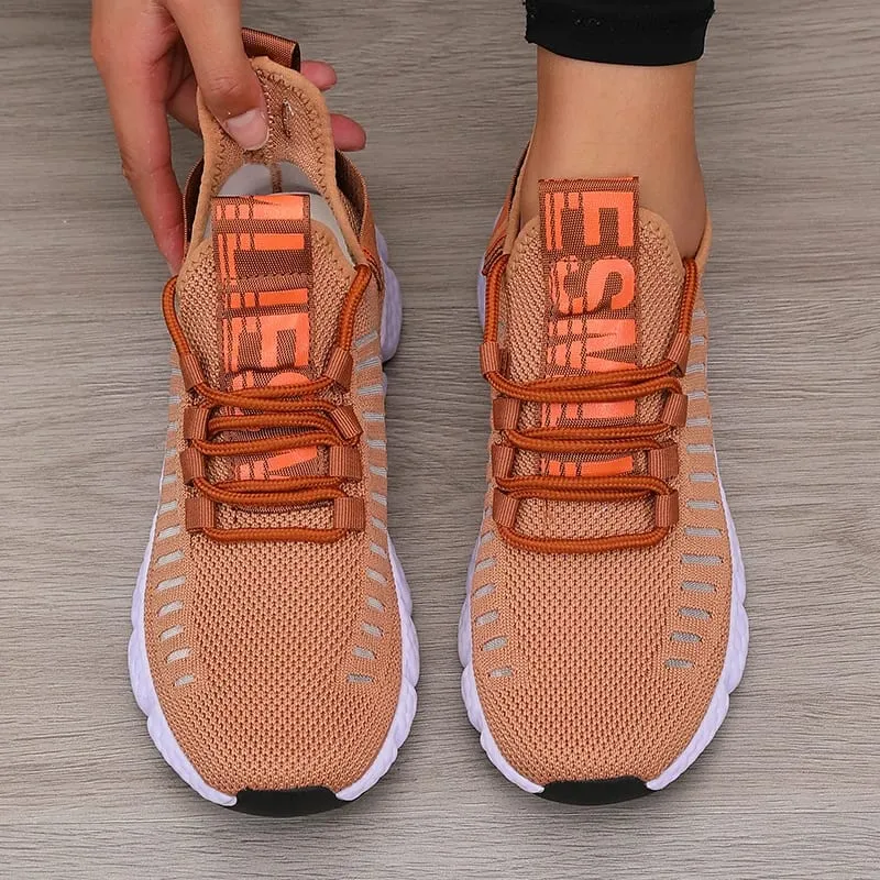Women's Sports Shoes Mesh Lightweight Soft Sole Jogging Strap Breathable Fashion Sports Walking Casual Tennis Flat Shoes for Men — image 4