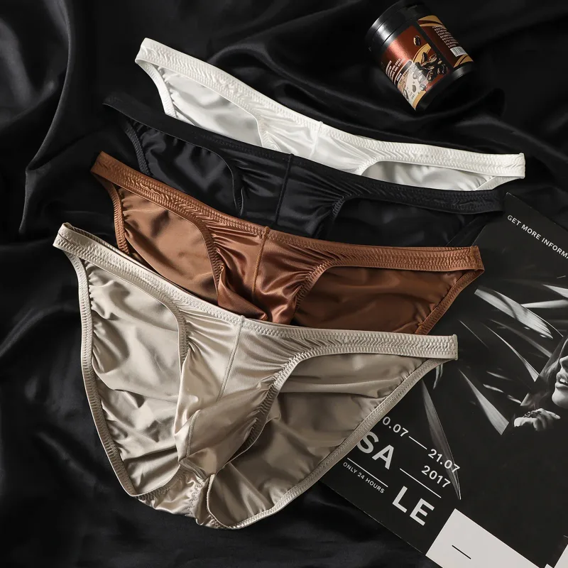 Mga Panlalaking Low Rise Gym Brief Makinis na Satin Sport Training Underwear Bodybuilding Ultra Manipis Mabilis na Dry Fitness Workout Nakakaangat ng Puwit — image 8