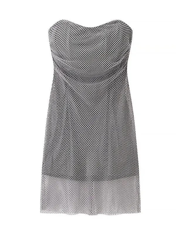 Sequined Lace Trim Slip Mini Dress Women Chic Spaghetti Strap Sleeveless High Waist Slim Short Dresses Lady Vacation Outfit New — image 12