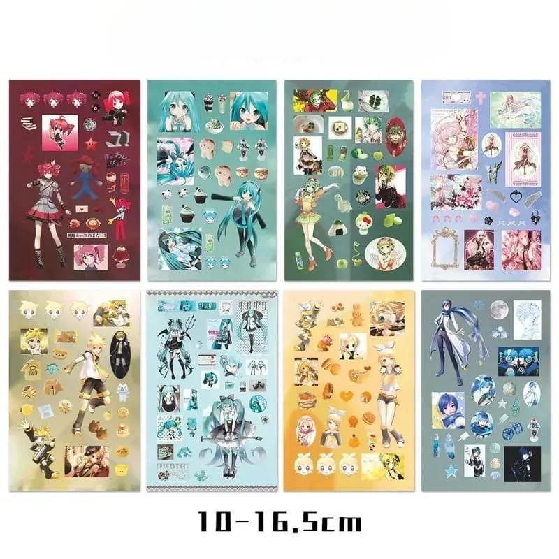 Hatsune Miku -Project DIVA- Sticker Hatsune Miku Kagamine Rin/Len Anime Perifer Journal Materiale Sticker 8 ark Nye gaver — image 3