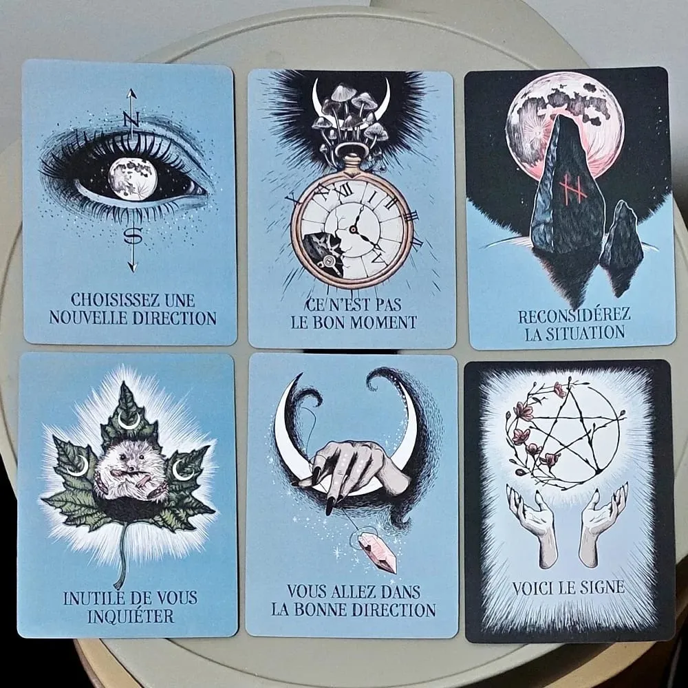 Crystal Ball Oracle Cards - 13 Card Divination French Edition 10.4*7.3cm Le Petit Oracle De La Boule De Cristal