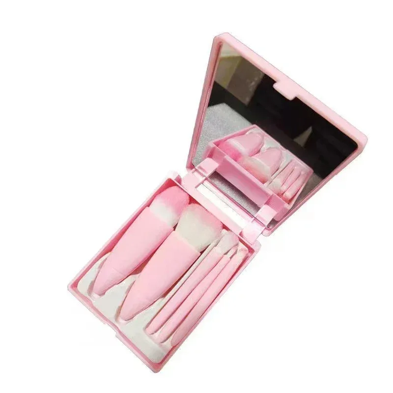 5pcs Travel Size Makeup Brushes Set Mini Makeup Brushes Small Complete Function Cosmetic Brushes Kit With Case And Mirror Perfe — image 8