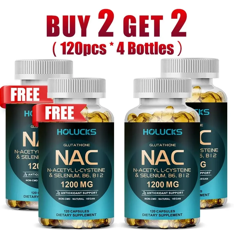 Buy 1 Get 1 Free! NAC 1200mg Supplement for Thins Mucus Reduces Cough & Bronchial Function Immune Liver Repair & Detox — image 9