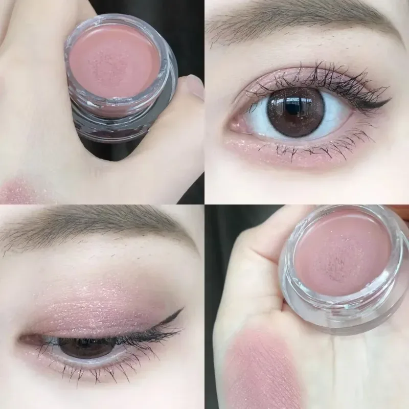 Matte Nude Pink Eyeshadow Blusher Cream Waterproof Long Lasting Silky Soft Eye Shadow Pigment Brown Monochrome Peach Eyes Makeup — image 8