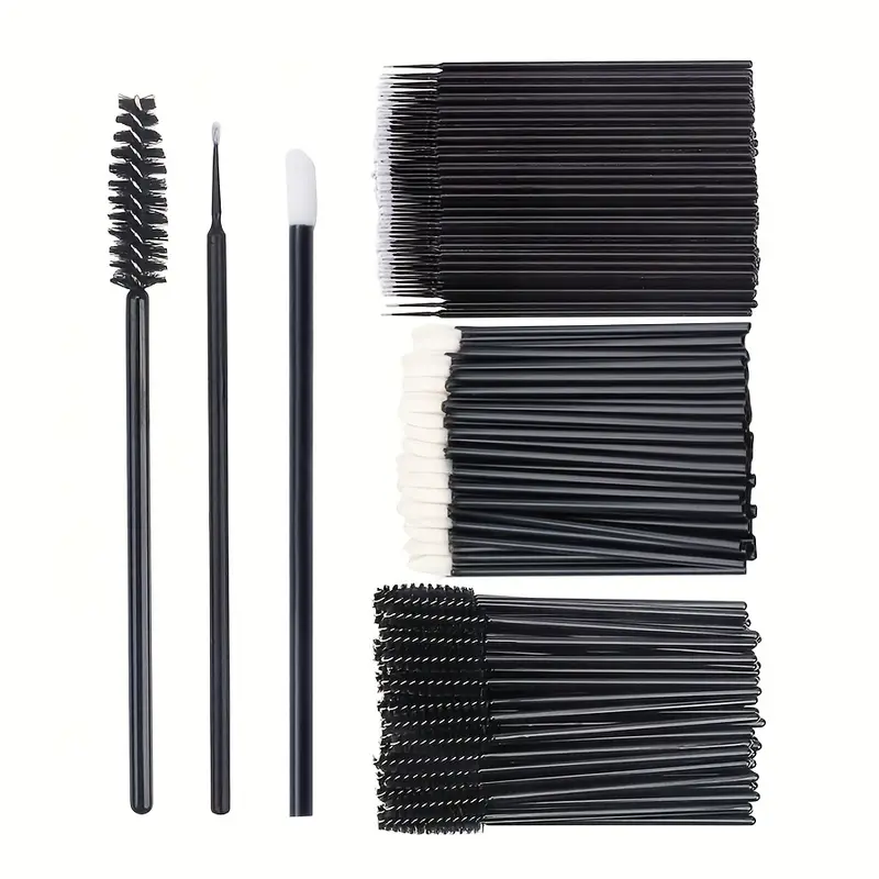 Conjunto de pincéis descartáveis de maquiagem, 250 peças-escovas de sobrancelha/rímel/delineador com caixa de armazenamento, ferramentas cosméticas profissionais para salão de beleza