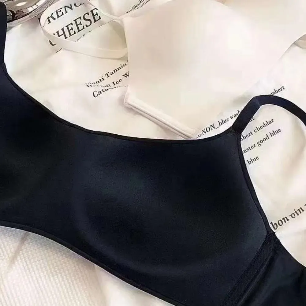 Soft Comfort Wireless Bra Thin Cup Elastic Material Push Up Bra Elastic Gathered Design Seamless Bra Lingerie Beauty — image 5