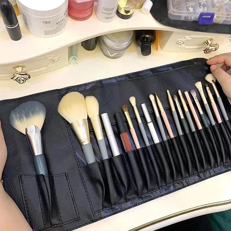 12/14/18 Hole Makeup Brush Bag Functional Travel Cosmetics Case Make Up Brushes Protector Rolling Pouch Tool — image 4
