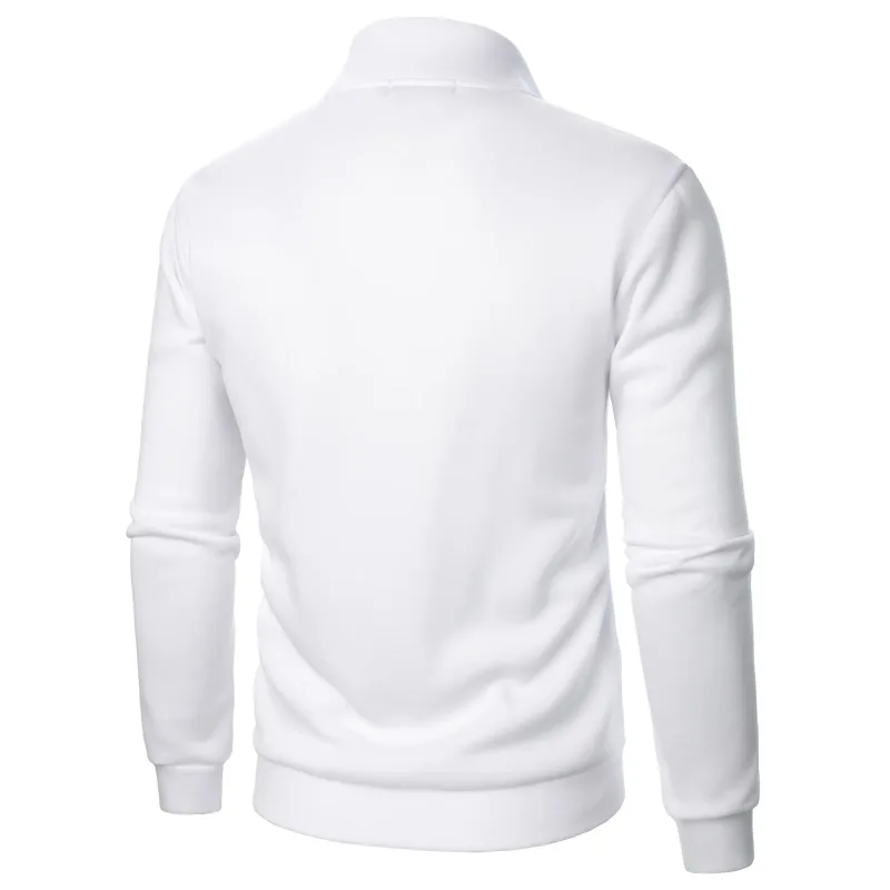 Men's Zip Turn Down Collar Sweatshirts Spring Male Solid Color Loose Pullover Coats BSD-ZW160 — image 6