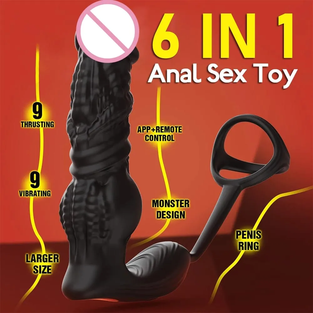 APP/remote Control Retractable Dildo 6 in 1 Male Prostate Massager High-speed Thrust Electric Anal Plug Anal Vibrator Sex Toys — image 2