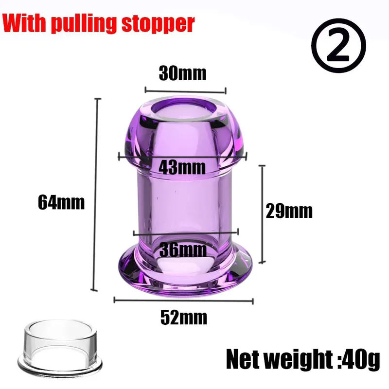 Anus Dilation Expander Prostate Massage Hollow Speculum Peeking Butt Plug Anal Beads with Stopper Adult Sex Toy for Women Men