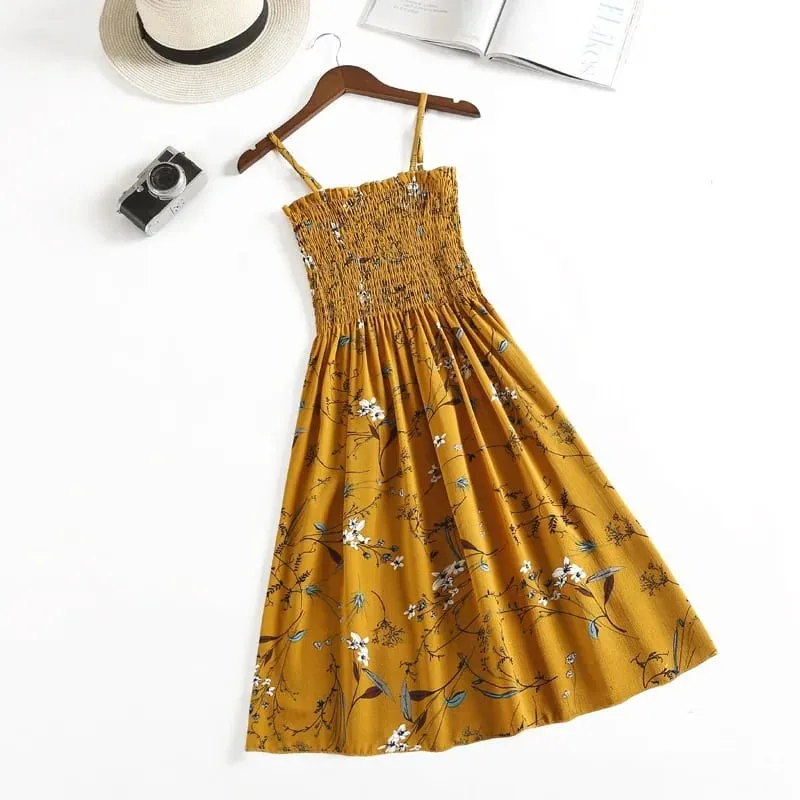 Mga Mini na Dress sa Tag-init Fashion Pambabae Elastic High Waist Casual Spaghetti Strap Sleeveless Dress Women Chiffon Dresses Vestidos — image 16