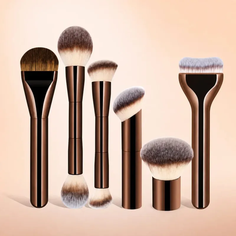 6pcs Makeup Brushes Set Professional Straight Line Liquid Foundation Makeup Brush Foundation Brush Blush Brush Loose Powder Bru