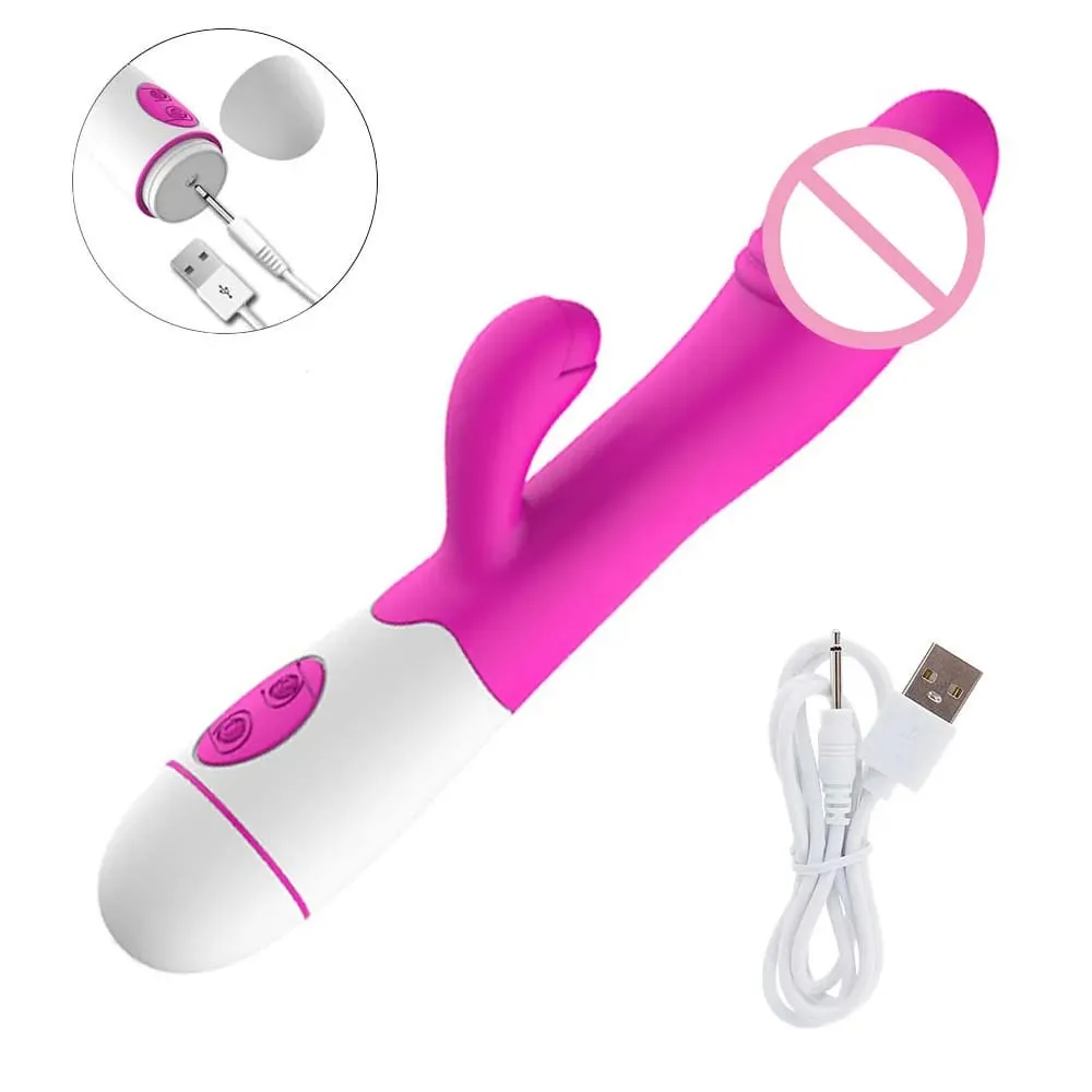 G Spot Silicone Rabbit Vibrator with Dual Vibration Clitoral Stimulator 10 Speed Adult Sex Toy for Women — image 1