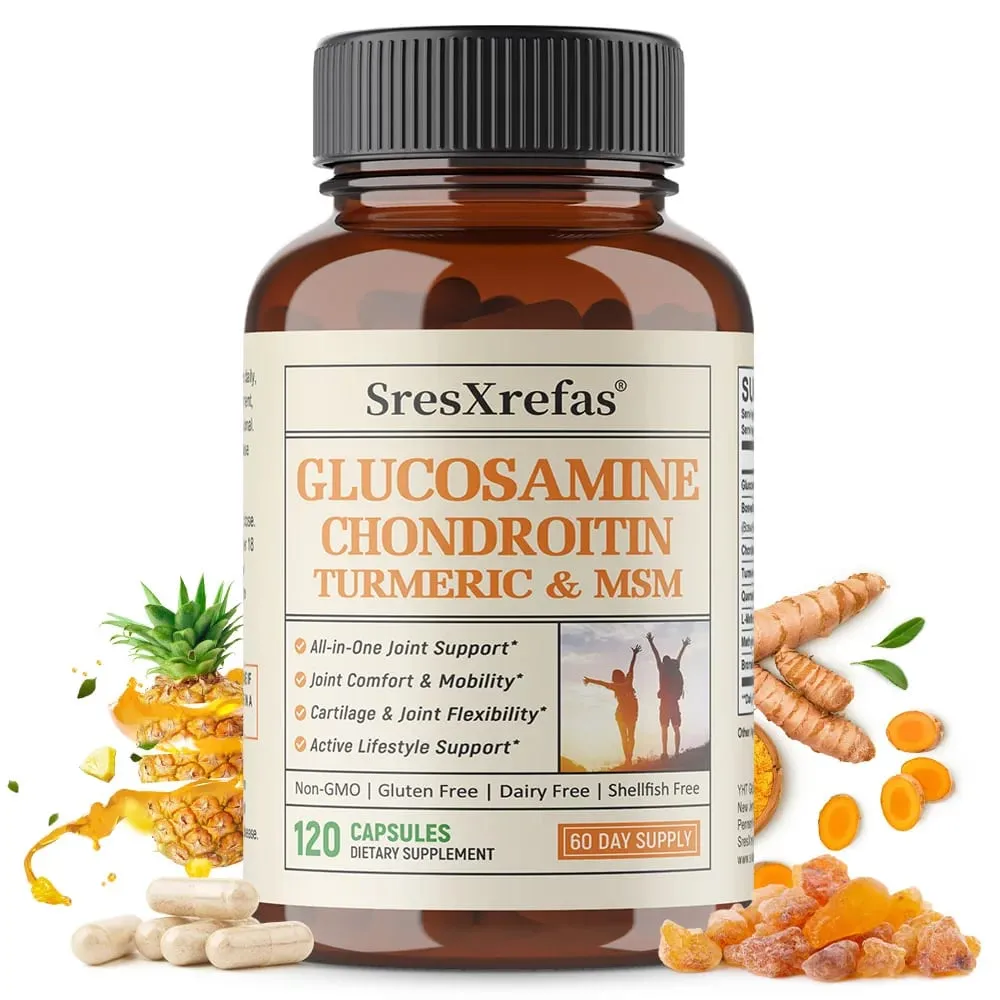 Cápsulas de força extra de glucosamina e condroitina, suporte para articulações, antioxidante, suplemento de suporte imunológico para adultos — image 1