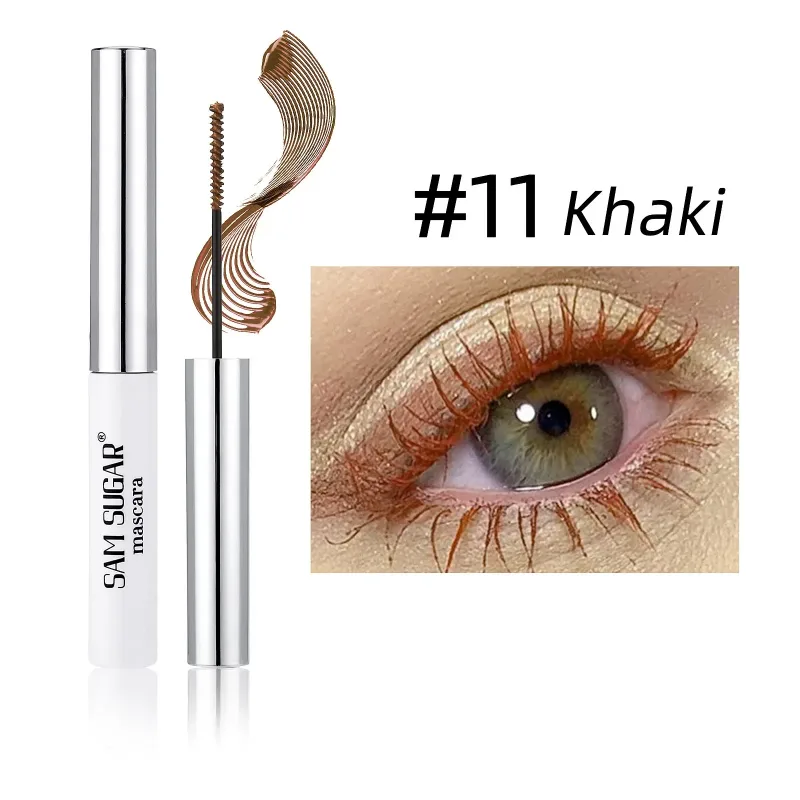 Färgglad Slender Mascara Vattenfast Snabbtorkande Curling Ögonfransar Flerfärgade Fransar Makeup Långvarig Blågrön Kosmetika — image 14