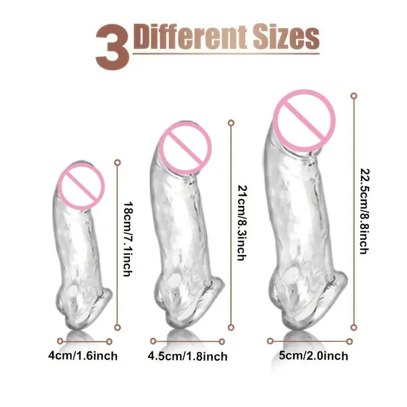 Penis Sleeve Extender Adult Sex Toy Cock Sleeve 3 Sukat Pennis Extender Penis Extension Time Sex Toy Pleasure Tools Mga Mag-asawa — image 4
